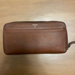 FOSSIL WALLET BROWN LEATHER